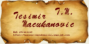Tešimir Mačukanović vizit kartica